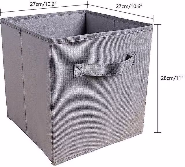 YnysTec Grey Fabric Clothes Storage Bags with Lid for Wardrobe and Closet Organising