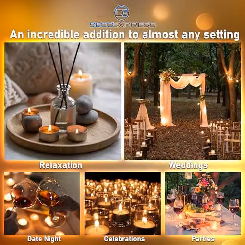 Deco Express Unscented White Tealight Candles, 4 Hour Burn Time, Pack of 200 – 4