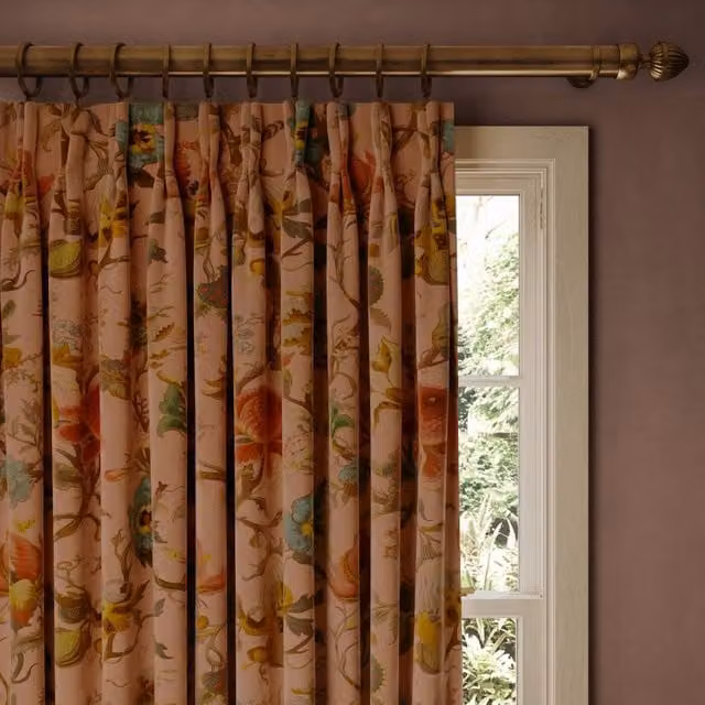 House of Hackney Artemis Opaque Velvet Fabric Panel Curtain in Pink