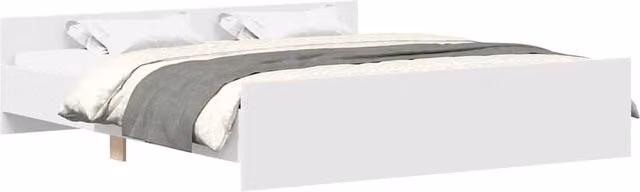 Berkfield Home Bed Frame with Headboard and Footboard, White, 200 x 200 cm