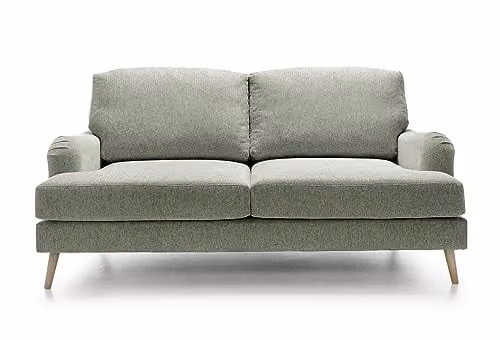 Abakus Direct Harper 3 Seater Sofa in Green Chenille Fabric – 1