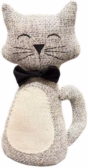 Minster Stylish Living Ltd Fabric Cat Doorstop in Grey, W18 x D10 x H28 cm