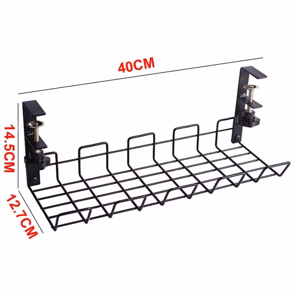 SPETLEK Black Matt Metal Under Desk Cable Tray Management – 5