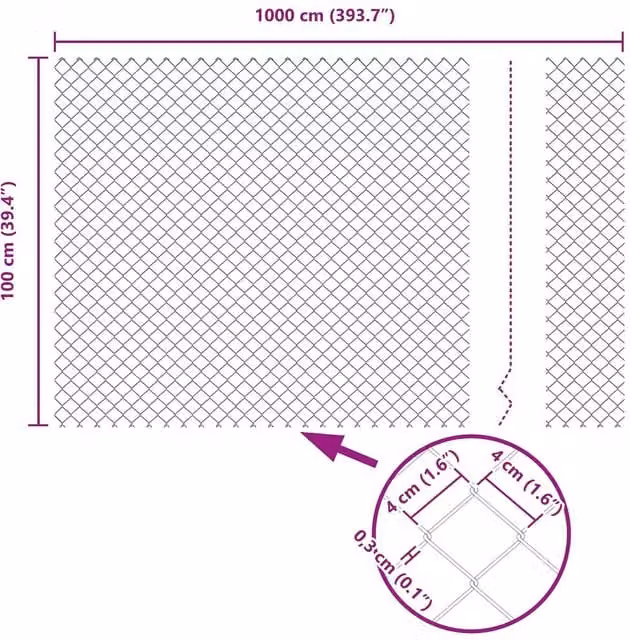Berkfield Home Green Steel Chain Link Fence, 1 x 10 m