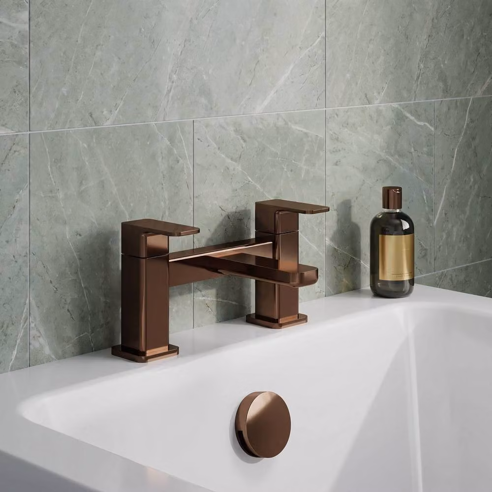 Balterley Square Deck Mounted Single Lever Bath Filler Tap in Brushed Bronze Brown – 2