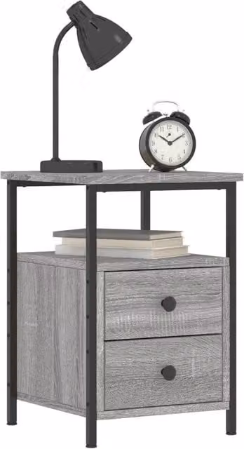 Berkfield Home Grey Sonoma Bedside Cabinet W/D/H: 34 x 35.5 x 50 cm – 1