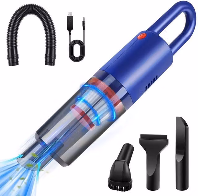 Kelvenix Powerful Handheld Car Vacuum Cleaner, Blue, Rechargeable – 1
