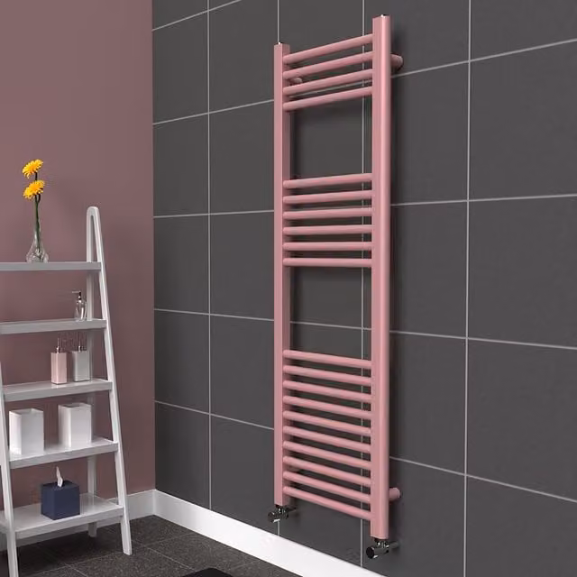 Lux Heat Coloured Steel Towel Radiator in Pink, W/H: 40 x 120 cm