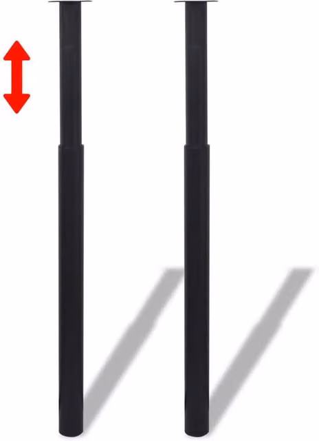 Berkfield Home Set of 4 Black Metal Telescopic Height-Adjustable Table Legs, Height: 710 mm - 1100 mm – 1