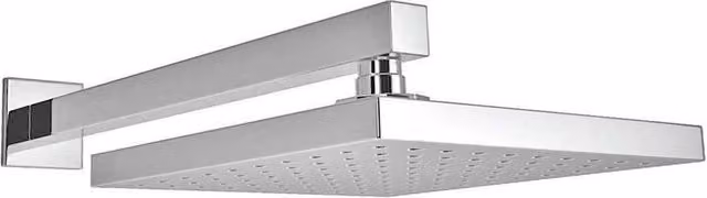FLAVORA Square Chrome Rain Shower Head in Silver, W: 52 cm