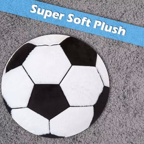 VFM e-Store White Plush Football Wall Decoration, W: 41 cm, H: 34 cm – 5
