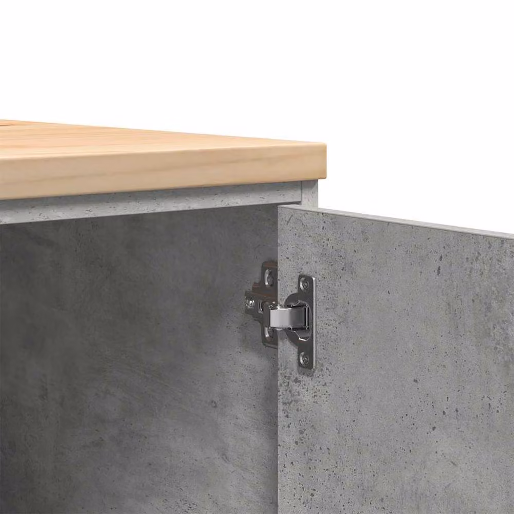 Berkfield Home Durable Garage Storage Cabinet in Concrete Grey, W/D/H: 60 x 51 x 85 cm – 4