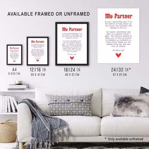 Artery8 Love Poem Cat Lover Romantic Poetry Wall Art Poster Print on Thick White Paper, W: 46.0 cm, H: 61.0 cm – 3