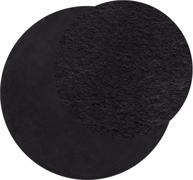 Berkfield Home HUARTE Round Short Pile Washable Soft Rug, Black, Diameter: 100 cm – 1
