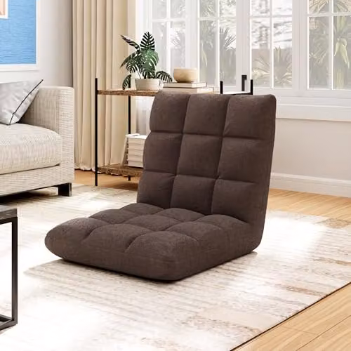 MCC Direct Adjustable Multi-Position Folding Floor Chair with Adjustable Headrest in Brown – 2