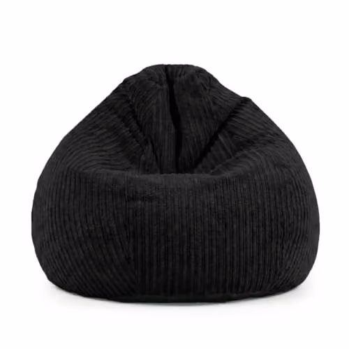 rucomfy Jumbo Cord Slouchbag Adult Beanbag Chair in Black – 1