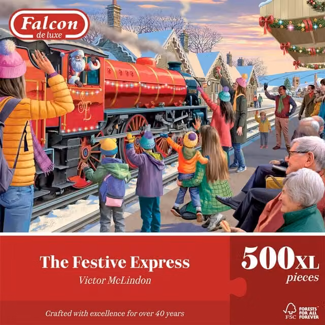 Falcon de Luxe The Festive Express 500 Piece Jigsaw Puzzle in Multicolour