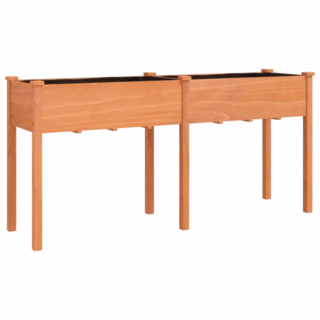 Berkfield Home Brown Solid Wood Fir Planter with Liner W/D/H: 161 x 45 x 76 cm – 2