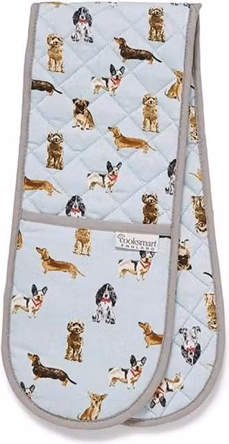 Cooksmart Curious Dogs Double Oven Glove in Multicolour Cotton