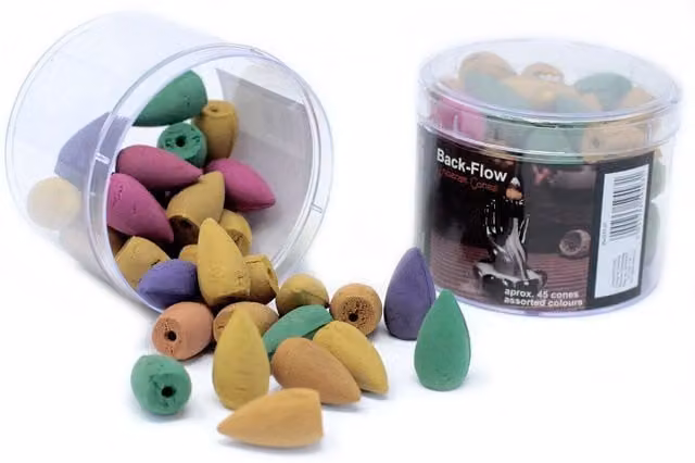 KDMK Assorted Back Flow Incense Cones, Multicolor (approx. 45 cones)