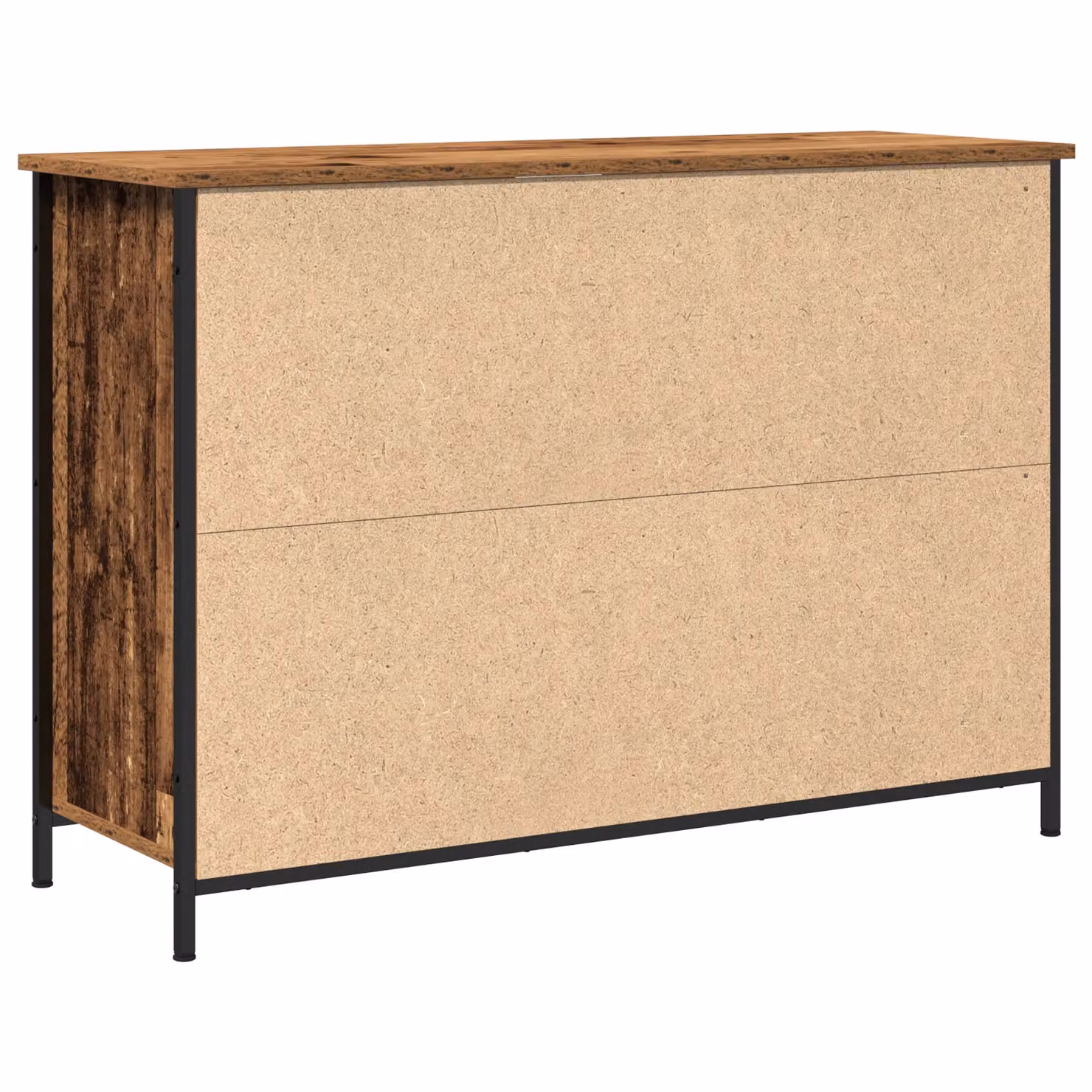 Berkfield Home Rustic Old Wood Sideboard in Brown, Engineered Wood and Steel, W/D/H: 100 x 35 x 70 cm – 3