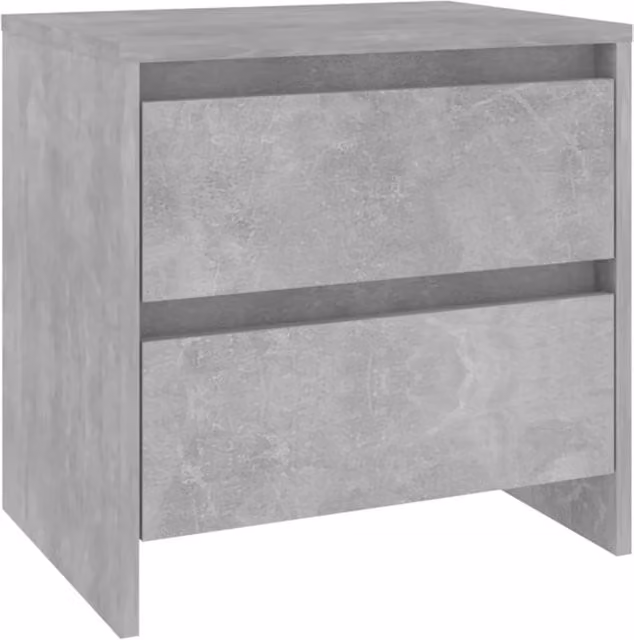 Berkfield Home Bedside Cabinet in Concrete Grey, W: 45 cm, D: 34.5 cm, H: 44.5 cm – 1