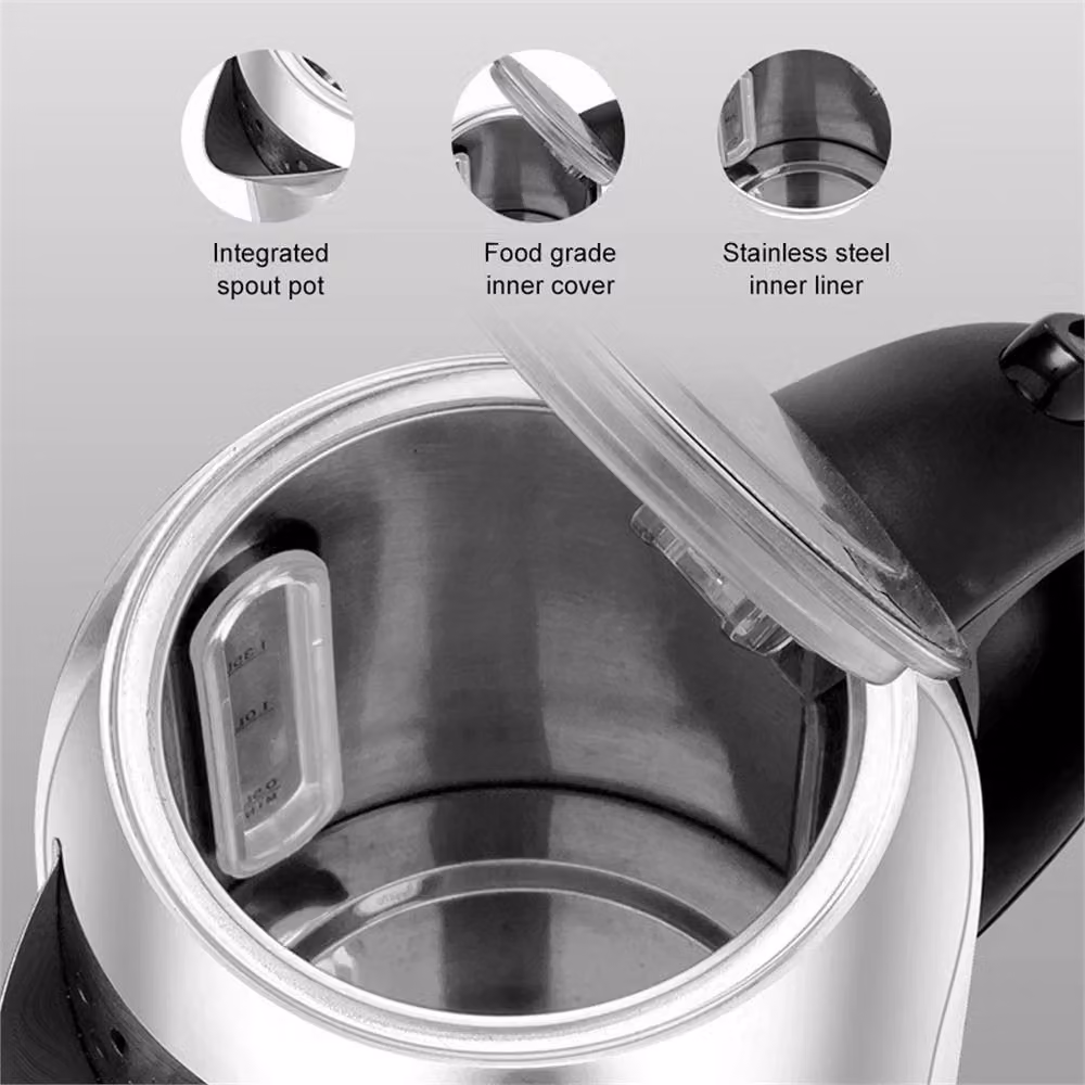KORVIXA 2L Stainless Steel Electric Kettle, 2200W Fast Boil, Silver – 5