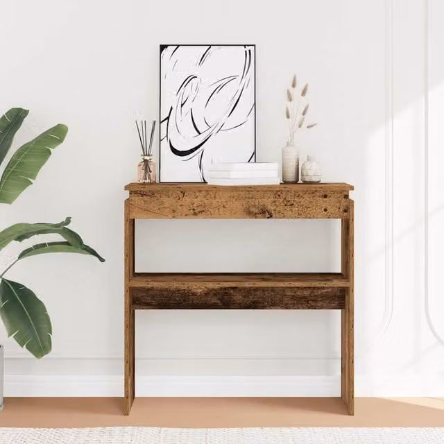 Berkfield Home Rustic Brown Console Table, W/D/H: 80 x 30 x 80 cm