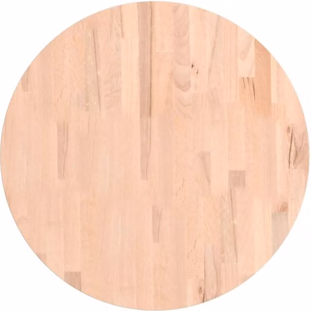 Berkfield Home Round Solid Wood Beech Table Top in Light Beige, Diameter: 60 cm