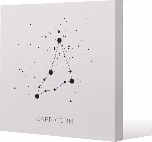 Benjamin Tate Design LTD Star Constellation Zodiac Capricorn Abstract Graphic Canvas Wall Art in White, Width: 101 cm