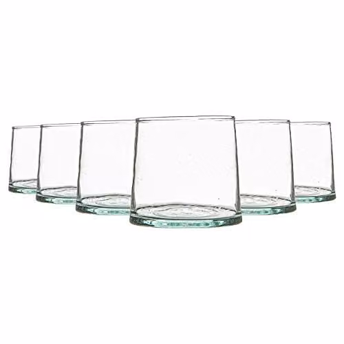 Nicola Spring Merzouga Hand-Blown Glass Tumblers, 200ml, Clear, Pack of 6