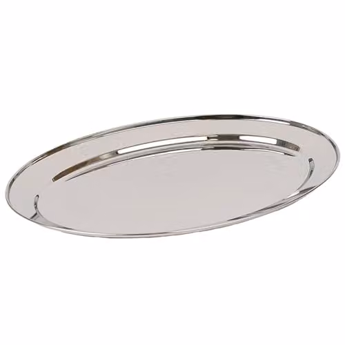 Argon Tableware Silver Stainless Steel Oval Serving Platter, W: 60 cm, D: 41 cm – 1
