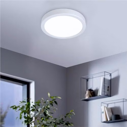 Loops Modern Round LED Ceiling Light in White – 2