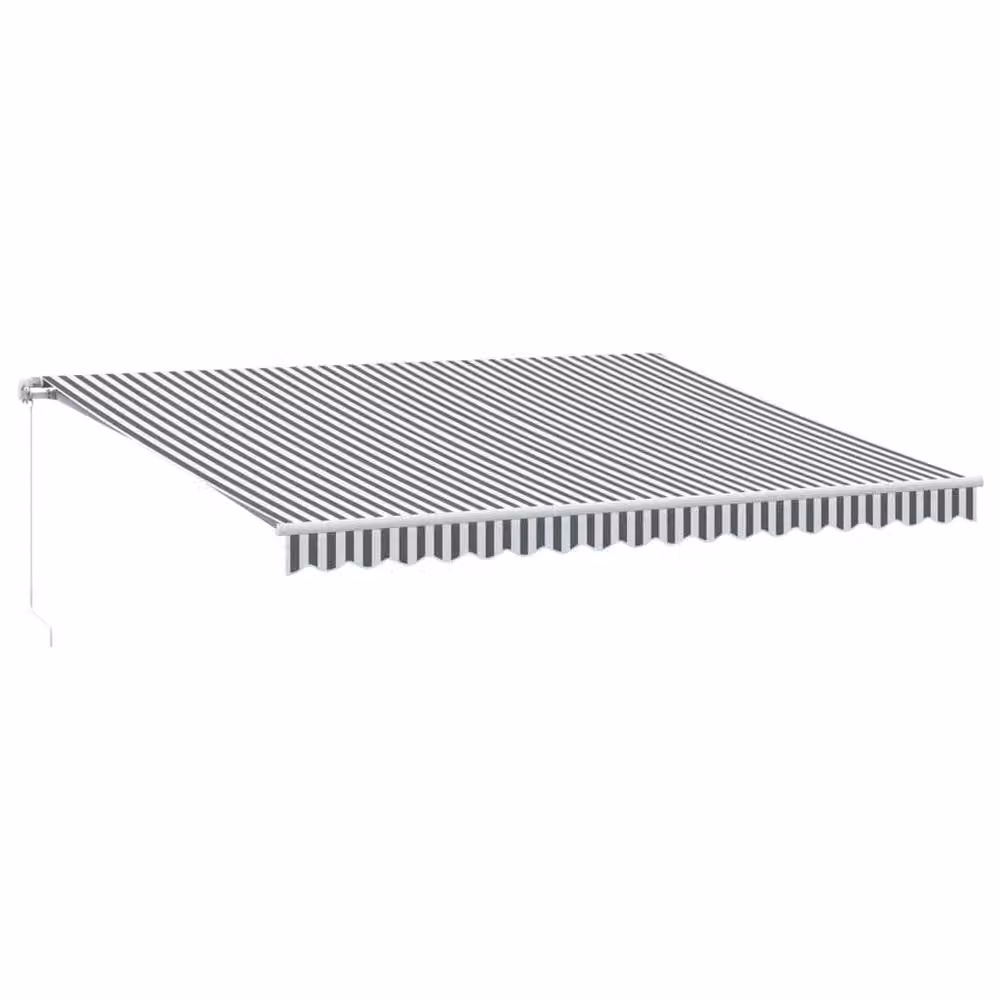 Berkfield Home Manual Retractable Aluminium Awning in Anthracite and White, W: 450 cm, D: 300 cm – 2