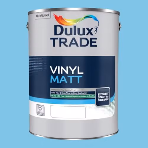 Dulux Trade Vinyl Matt Dispersion Paint in Delft China Blue, 5 l