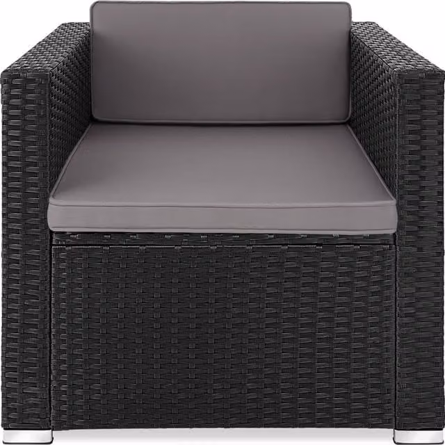 tectake Lignano Modern Rattan Armchair, Black