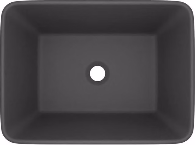 Berkfield Home Luxury Ceramic Countertop Wash Basin in Matt Dark Grey, W: 41 cm, D: 30 cm, H: 12 cm – 1