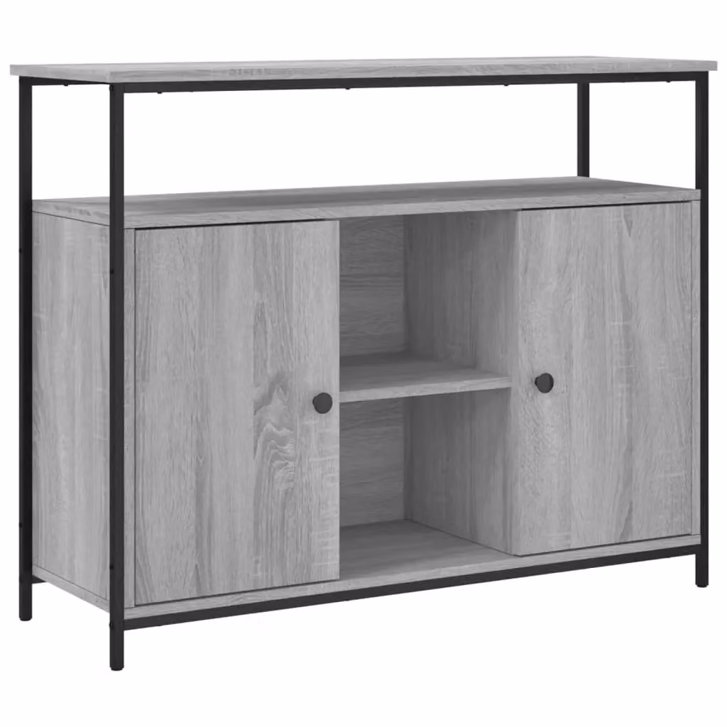 Berkfield Home Grey Sonoma Sideboard in Engineered Wood, W/D/H: 100 x 35 x 80 cm – 2