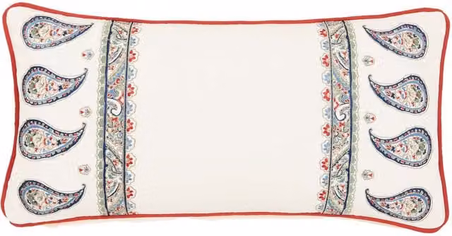 Joules Multicolour Floral Cotton Rectangular Cushion W: 60 cm, H: 30 cm