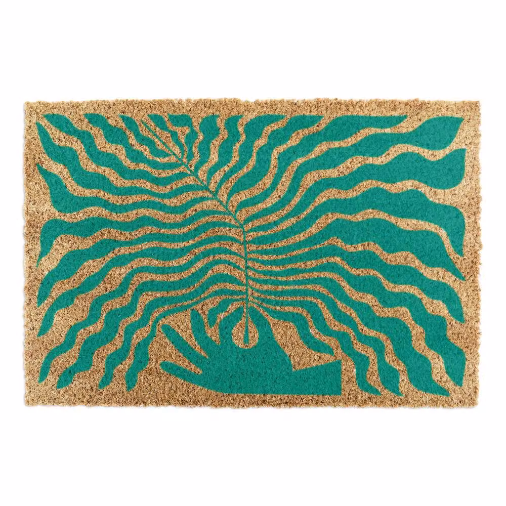 Artsy Mats Elizabeth Olwen Hand Leaf Coir Doormat in Brown, W: 90 cm, D: 60 cm – 2