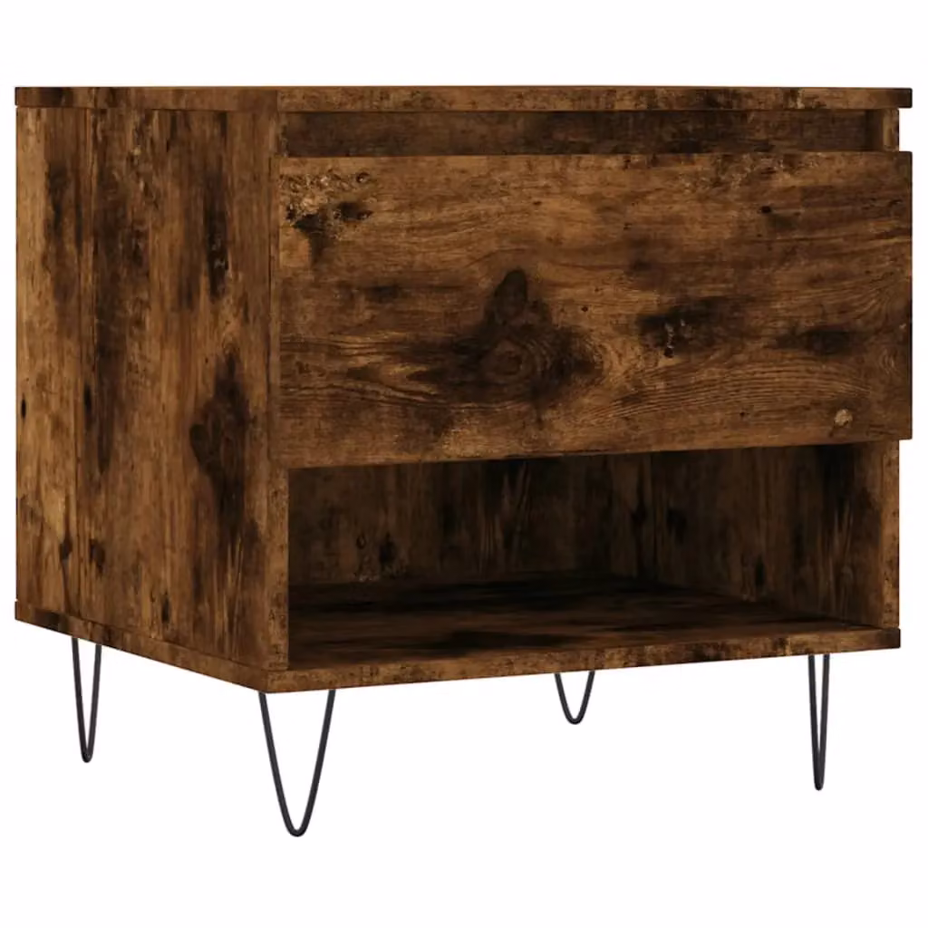 Berkfield Home Set of 2 Modern Nested Coffee Tables in Smoked Oak Brown, W/D/H: 50 x 46 x 50 cm – 4