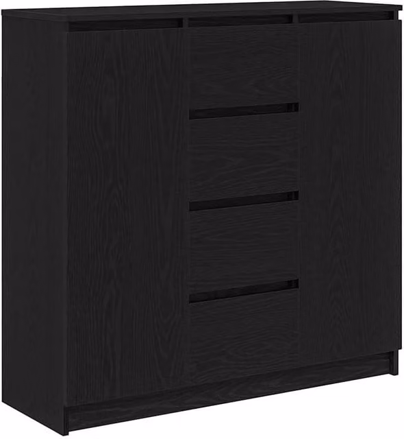 Berkfield Home Modern Sideboard with Drawers in Black Oak, W/D/H: 100.5 x 35 x 98.5 cm – 1