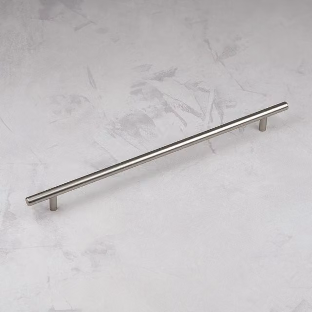 Handle & Home Brushed Nickel T-Bar Cupboard Handles in Grey, 39.2 cm