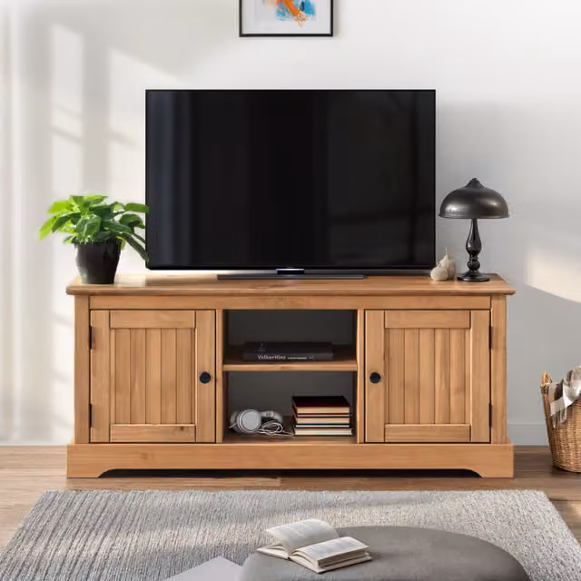 Mercers Furniture Country 2 Door Media Unit in Antique Wax Brown Pine W/D/H: 115 x 40 x 52 cm