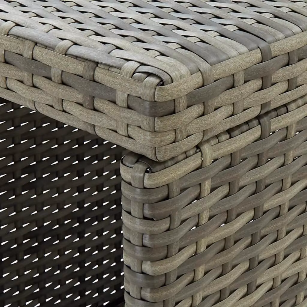 Berkfield Home Bar Table with Storage Rack in Grey Poly Rattan, W/D/H: 120 x 60 x 110 cm – 5