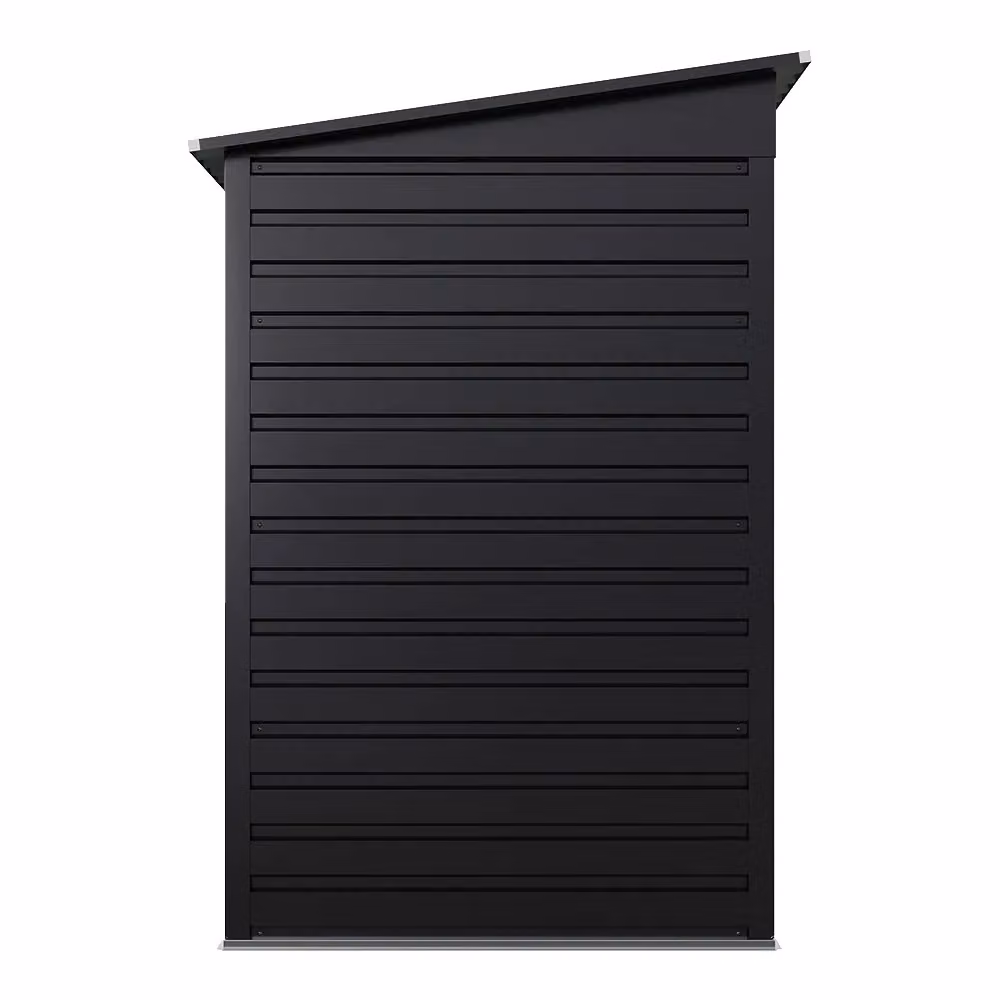 Living and Home Outdoor Galvanised Steel Storage Shed with Dual Doors and Side Vent, Black, W: 120.5 cm, D: 182.6 cm, H: 239.5 cm – 4