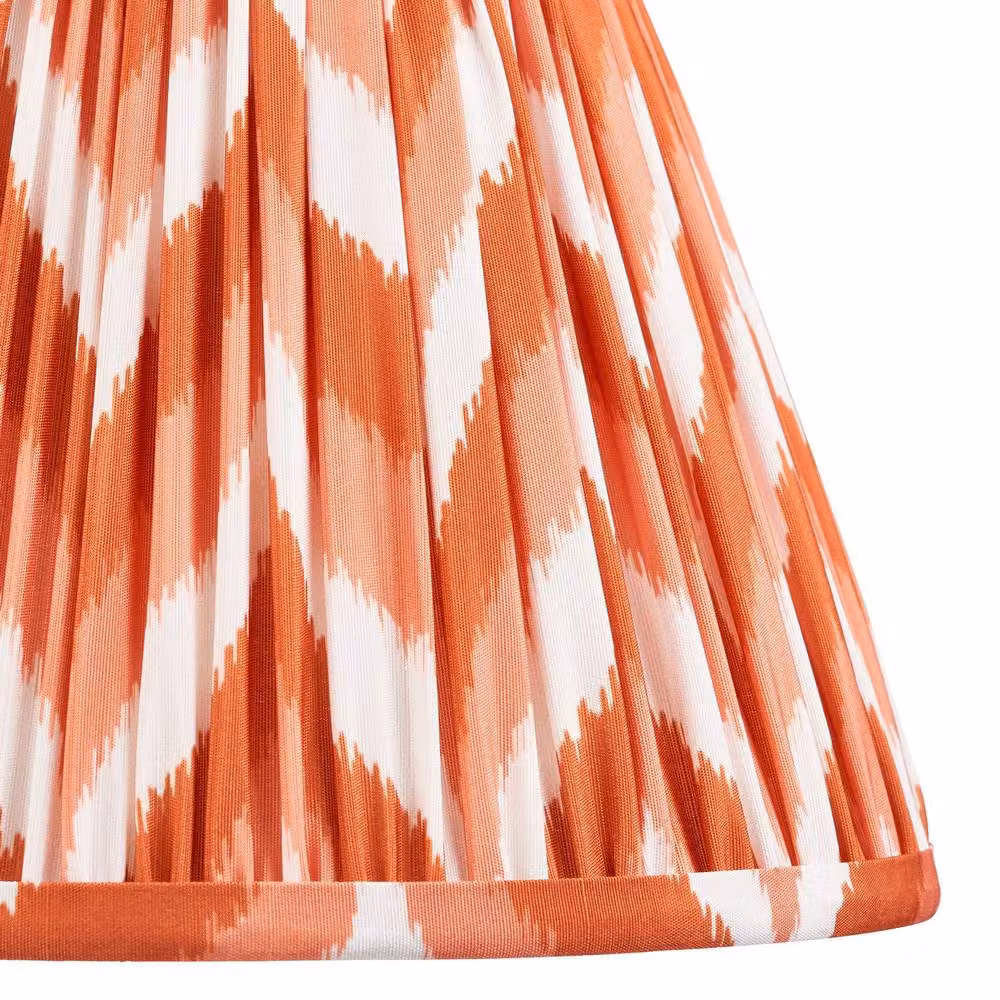 Netlighting Myrtle Blue Table Lamp with Orange Fabric Zigzag Shade, Diameter: 25 cm, B22 – 3