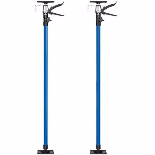 tectake Plasterboard Prop Set of 2, Blue, Adjustable 115-290 cm