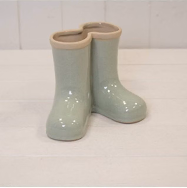 KDMD Large Wellingtons Ceramic Vase in Sage Green