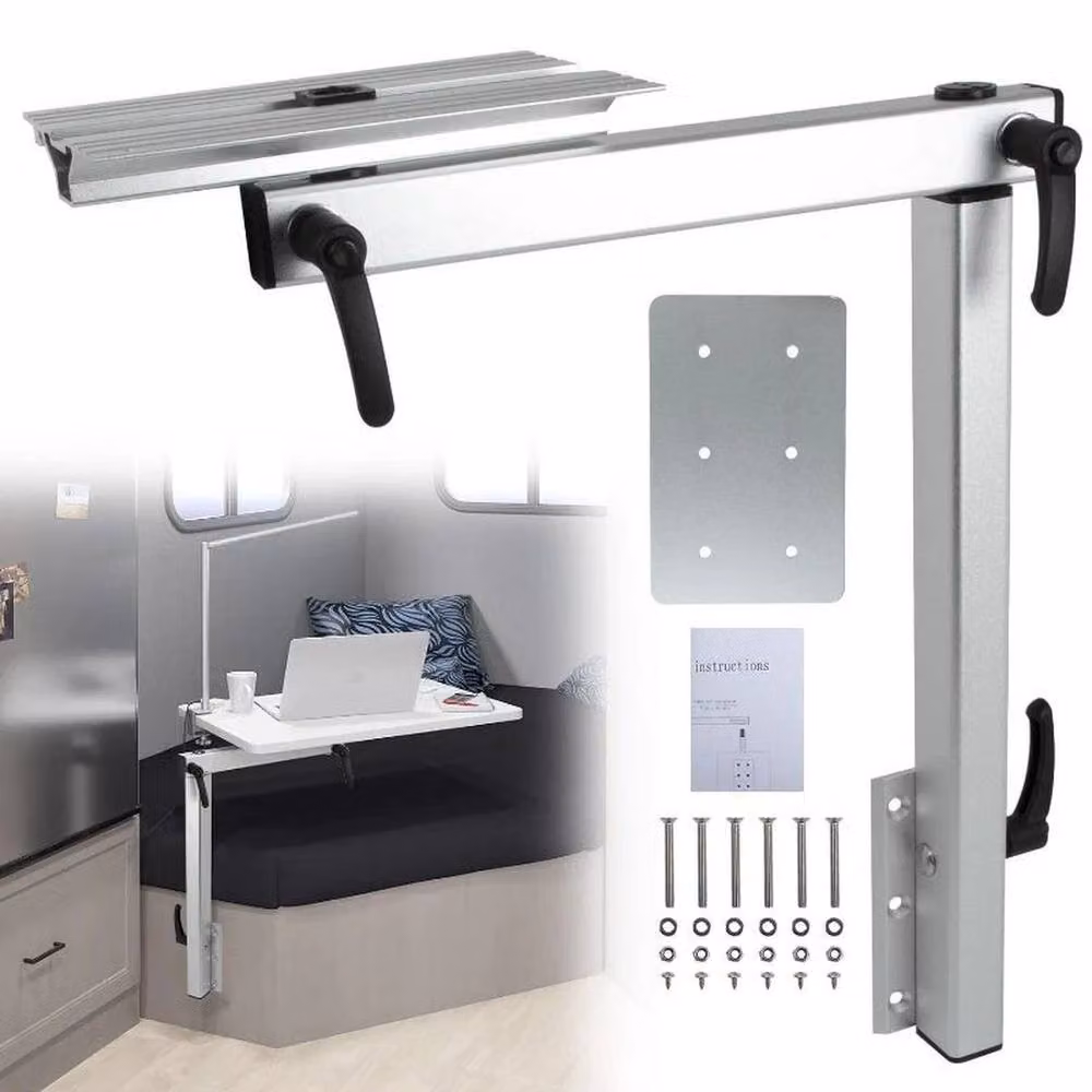 PAWNORA Silver Metal 360° Swivel and Height Adjustable Table Leg – 2
